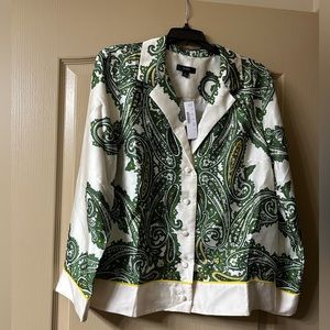 J. Crew Drapey Blouse in Paisley Print. Size Large. New with tags.